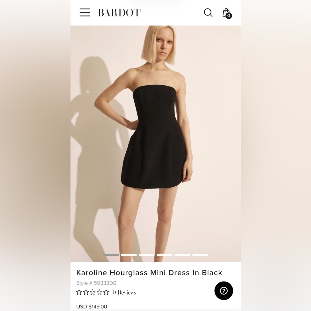 Bardot Karoline Black Strapless Mini Dress